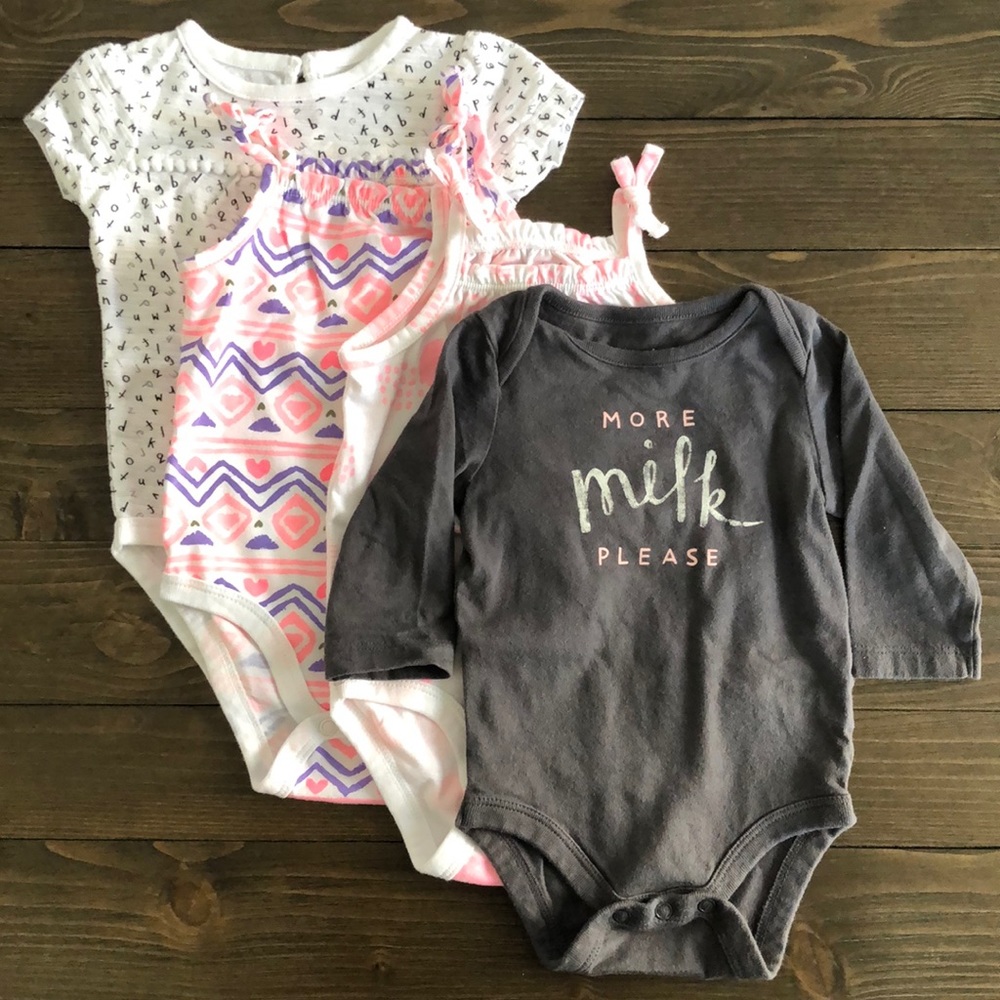 4pk! Jumping Beans Baby Girl 3m onsies